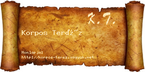 Korpos Teréz névjegykártya